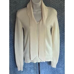 Vintage William Kasper Cashmere Pullover Tie Neck Made in British Hong Kong S